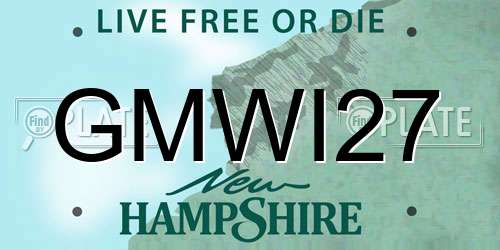 GMWI27 New Hampshire License Plate