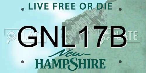 GNL17B New Hampshire License Plate