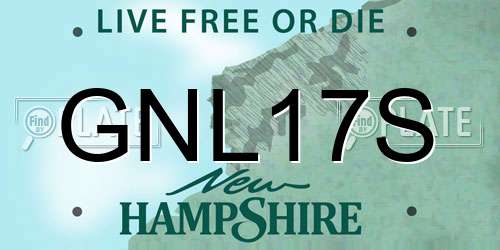 GNL17S New Hampshire License Plate