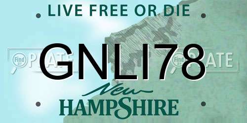 GNLI78 New Hampshire License Plate