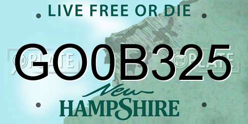 GO0B325 New Hampshire License Plate