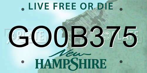 GO0B375 New Hampshire License Plate