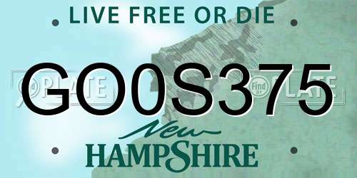 GO0S375 New Hampshire License Plate