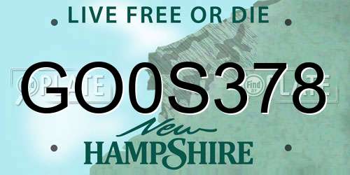 GO0S378 New Hampshire License Plate