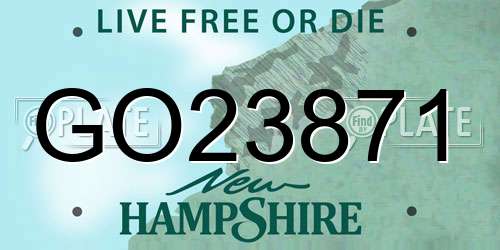 GO23871 New Hampshire License Plate