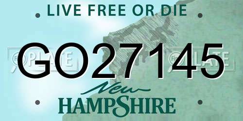 GO27145 New Hampshire License Plate