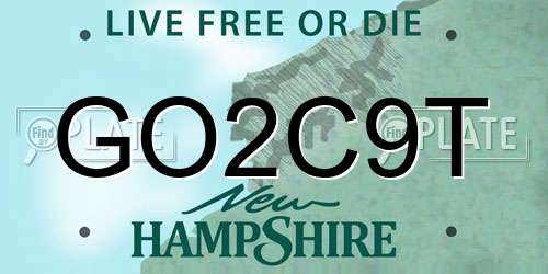 GO2C9T New Hampshire License Plate