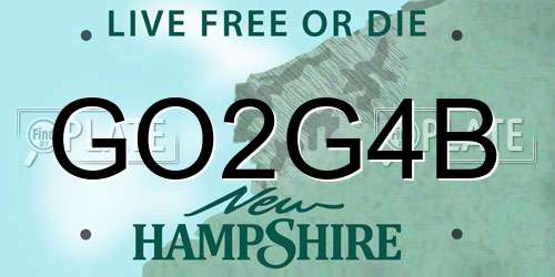 GO2G4B New Hampshire License Plate