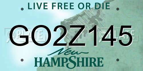 GO2Z145 New Hampshire License Plate