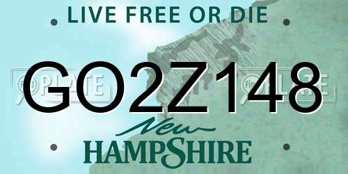 GO2Z148 New Hampshire License Plate