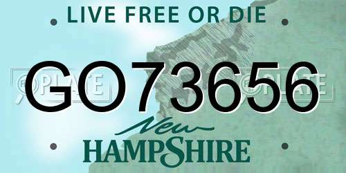 GO73656 New Hampshire License Plate