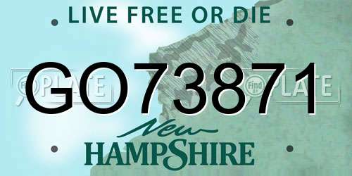 GO73871 New Hampshire License Plate