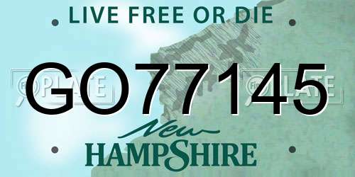 GO77145 New Hampshire License Plate