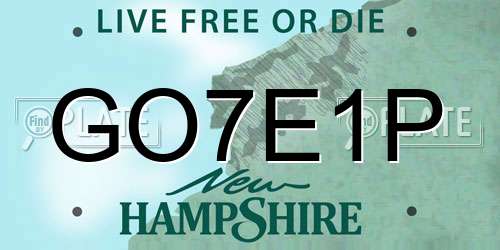 GO7E1P New Hampshire License Plate