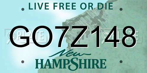 GO7Z148 New Hampshire License Plate