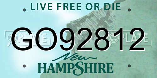 GO92812 New Hampshire License Plate
