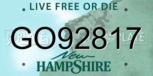 GO92817 New Hampshire License Plate