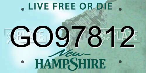 GO97812 New Hampshire License Plate