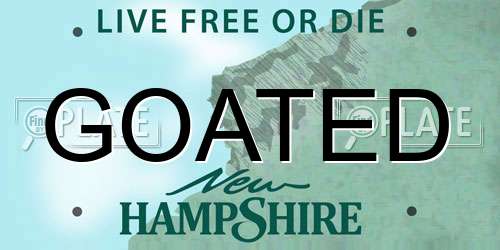 GOATED New Hampshire License Plate