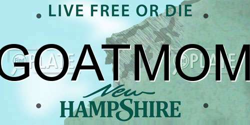 GOATMOM New Hampshire License Plate