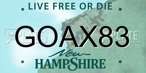 GOAX83 New Hampshire License Plate