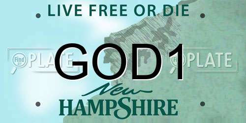 GOD1 New Hampshire License Plate
