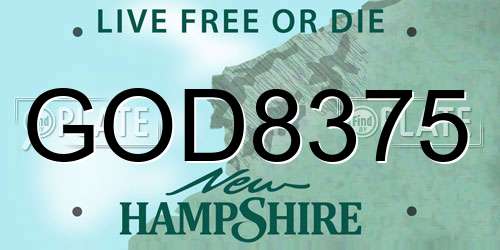 GOD8375 New Hampshire License Plate