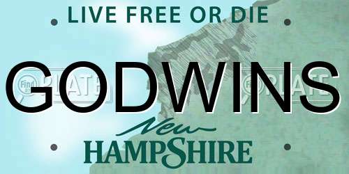 GODWINS New Hampshire License Plate