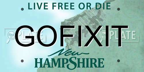GOFIXIT New Hampshire License Plate