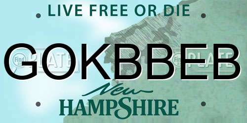 GOKBBEB New Hampshire License Plate