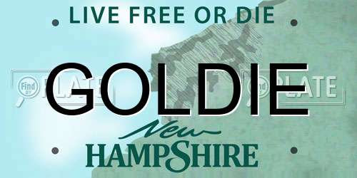GOLDIE New Hampshire License Plate