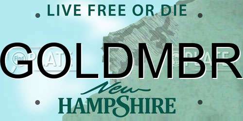 GOLDMBR New Hampshire License Plate