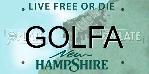 GOLFA New Hampshire License Plate