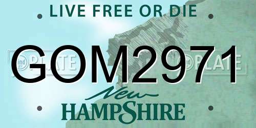 GOM2971 New Hampshire License Plate