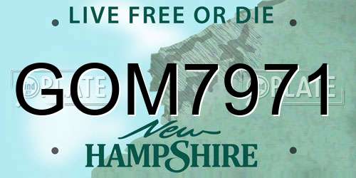 GOM7971 New Hampshire License Plate