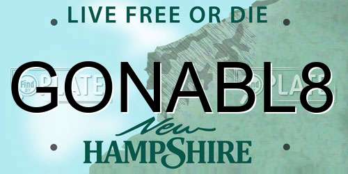 GONABL8 New Hampshire License Plate