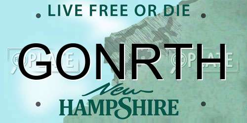 GONRTH New Hampshire License Plate