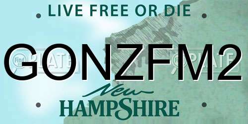 GONZFM2 New Hampshire License Plate