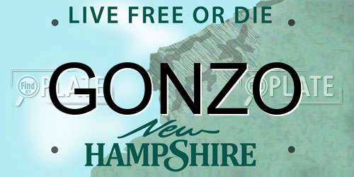 GONZO New Hampshire License Plate