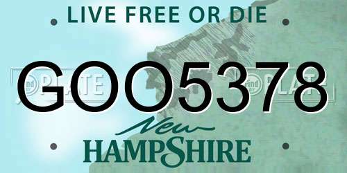 GOO5378 New Hampshire License Plate
