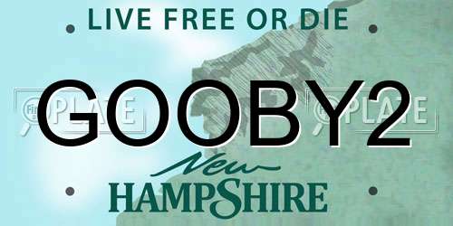 GOOBY2 New Hampshire License Plate
