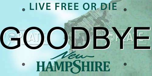 GOODBYE New Hampshire License Plate
