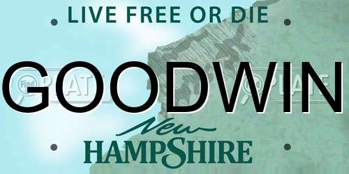GOODWIN New Hampshire License Plate