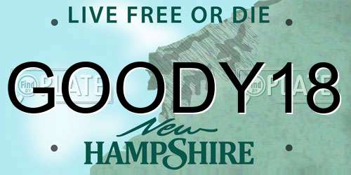 GOODY18 New Hampshire License Plate