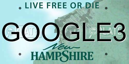 GOOGLE3 New Hampshire License Plate