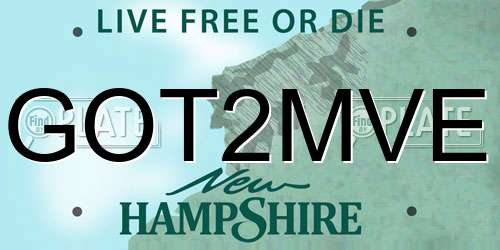 GOT2MVE New Hampshire License Plate