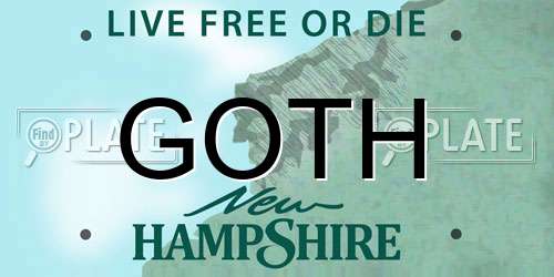 GOTH New Hampshire License Plate