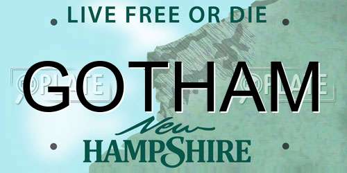 GOTHAM New Hampshire License Plate