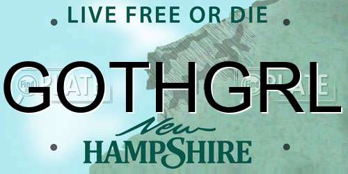GOTHGRL New Hampshire License Plate
