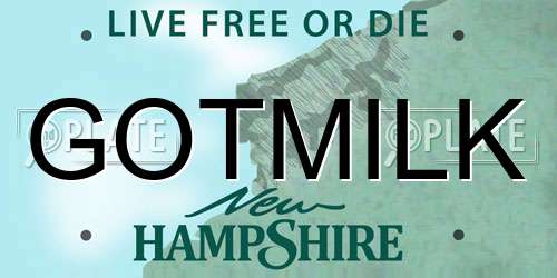 GOTMILK New Hampshire License Plate